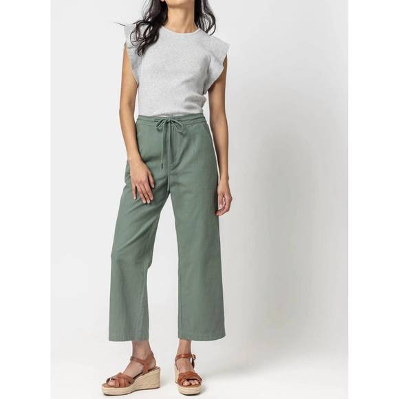 NEW LILLA P canvas drawstring pants in seagrass